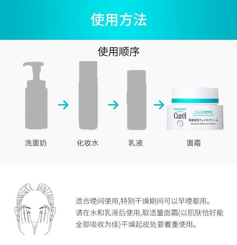 珂润高保湿面霜 滋润修护舒缓保湿补水霜敏感肌可用40g 40g*1瓶