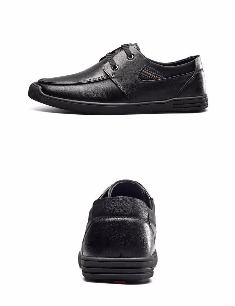 意尔康男鞋2019春季新款真皮休闲鞋男皮鞋青年系带平底男单鞋1182za