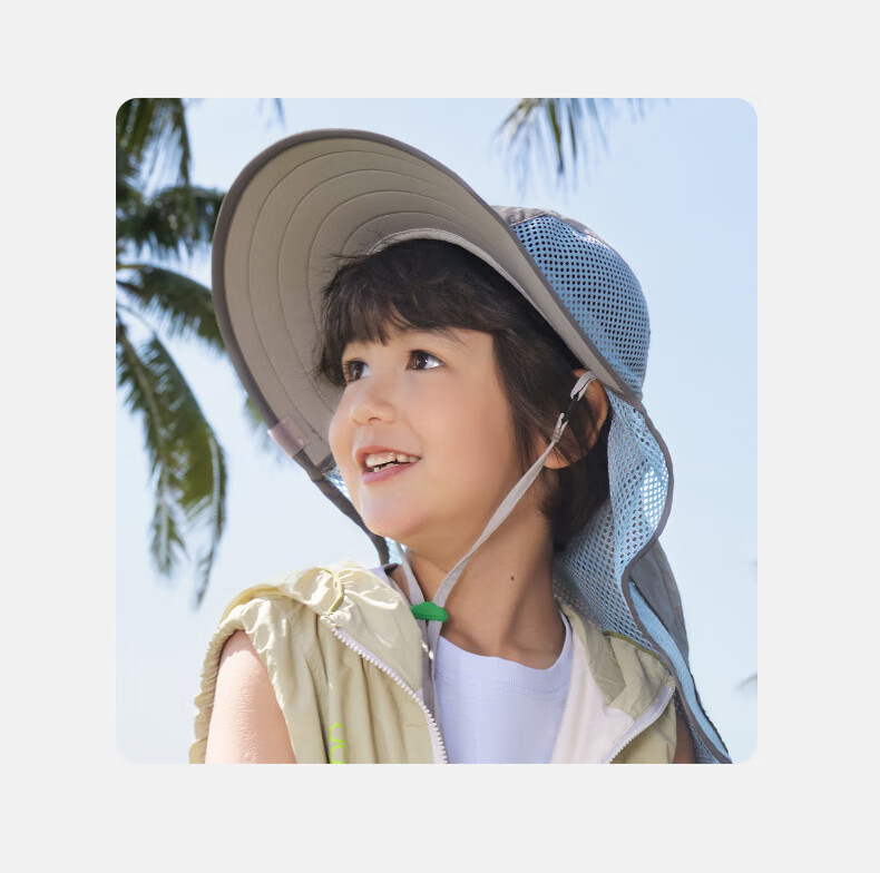 Kocotreekk Kids Sun Protection Hat Large Brim Boys Girls UV Protection Sunshade Hat with Neck Flap 31