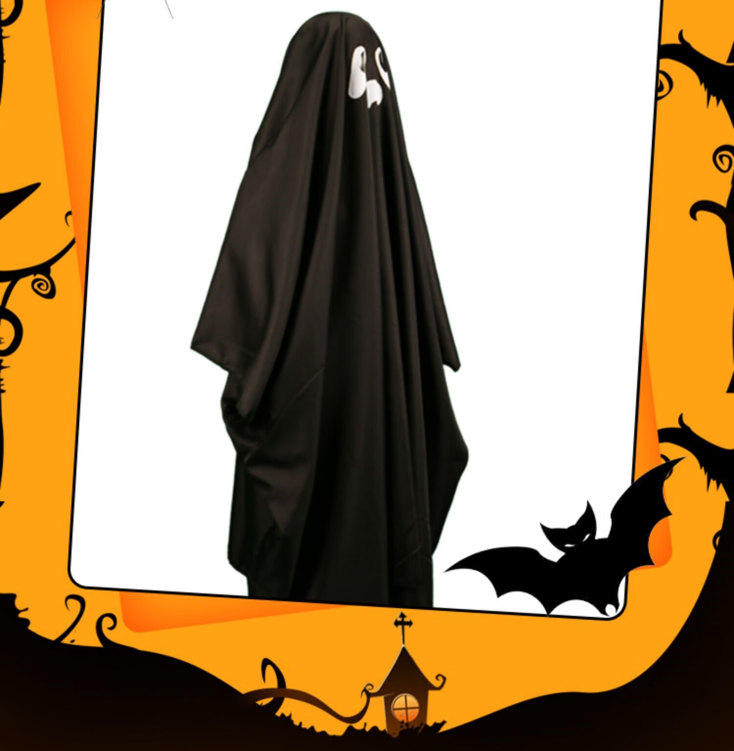 万圣节服装儿童幽灵 万圣节儿童男孩女孩女童服装幽灵鬼衣服斗篷服饰