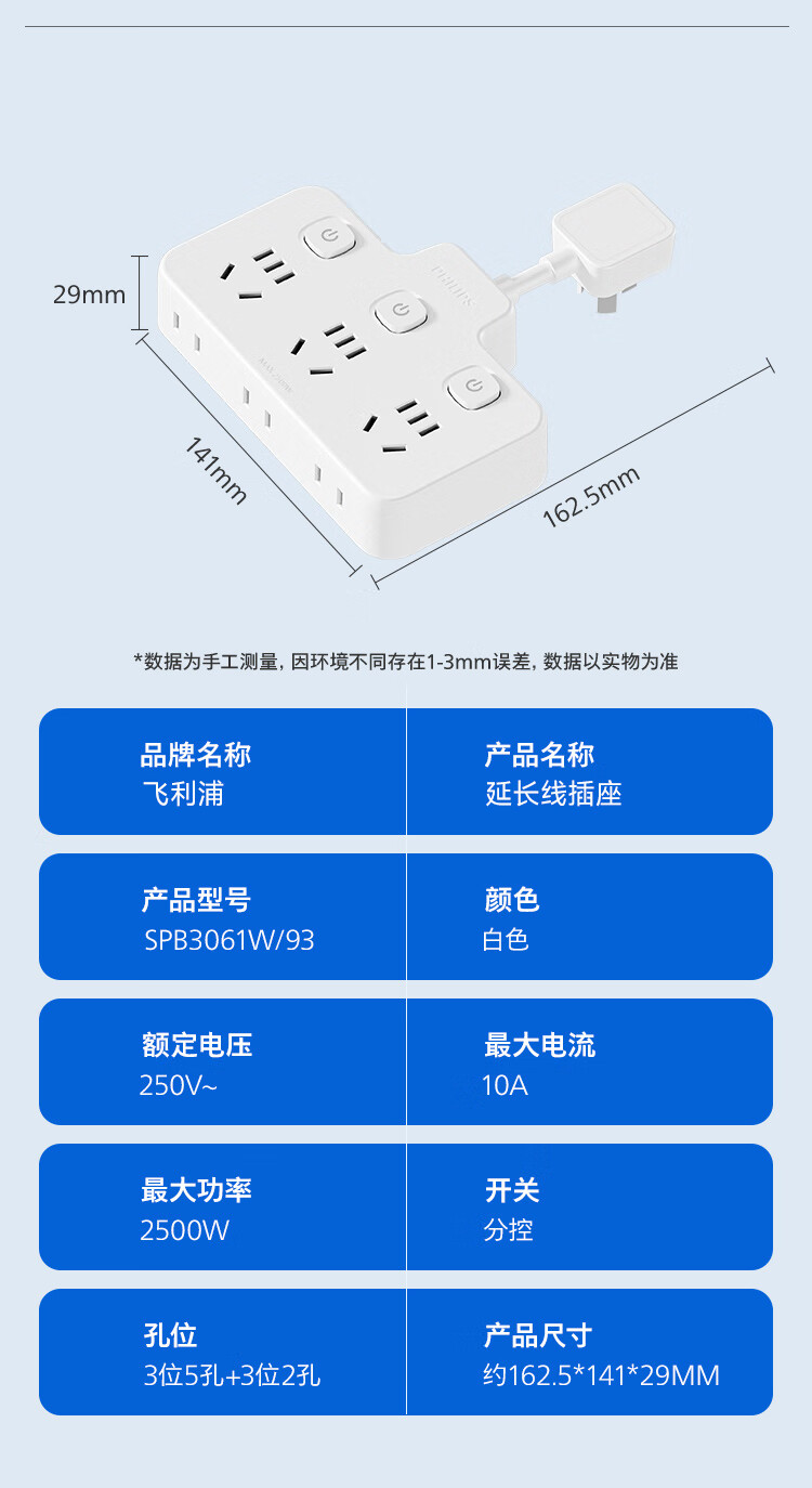 飞利浦PHILIPS转换插头/品字形一转无线插座转换黑色一转三插座/无线转换插座/电源转换器/插排/排插 黑色魔方一转三【无线】详情图片82