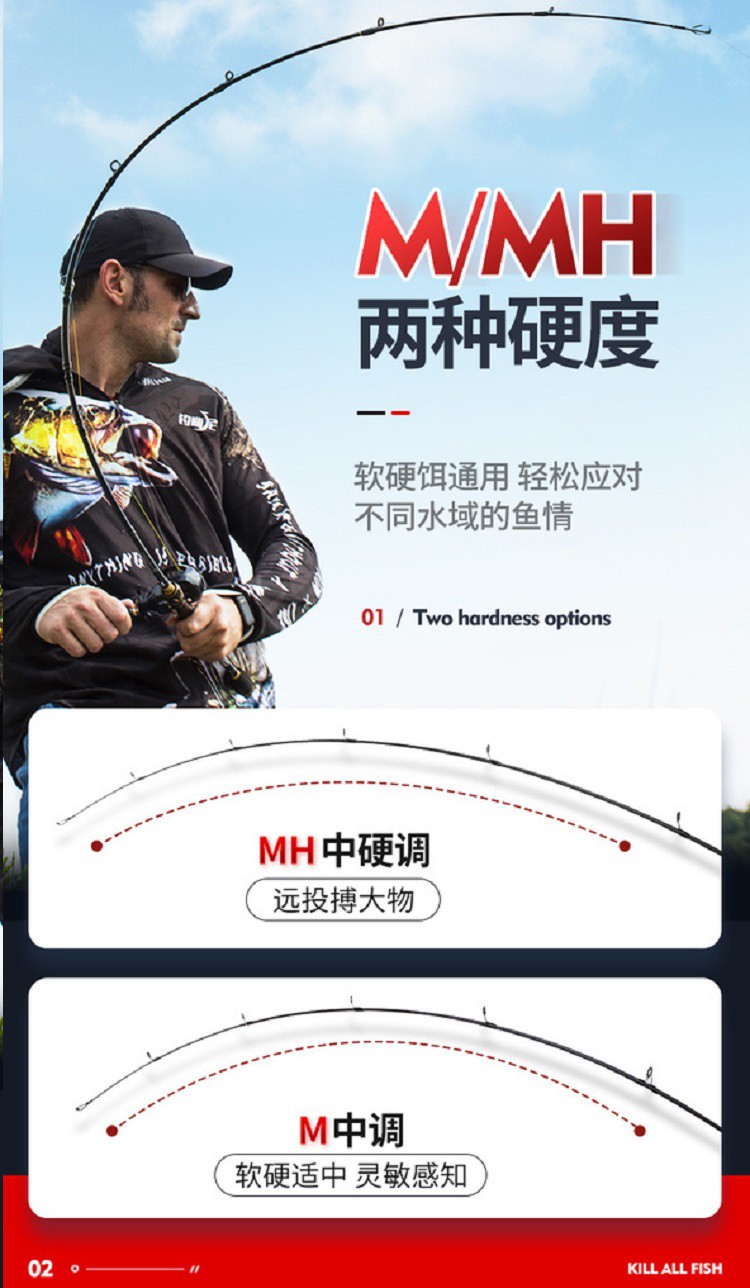 dawa达瓦官方旗舰德超轻远投路亚竿单竿mh调直柄枪柄双稍鲈鱼鳜鱼翘嘴