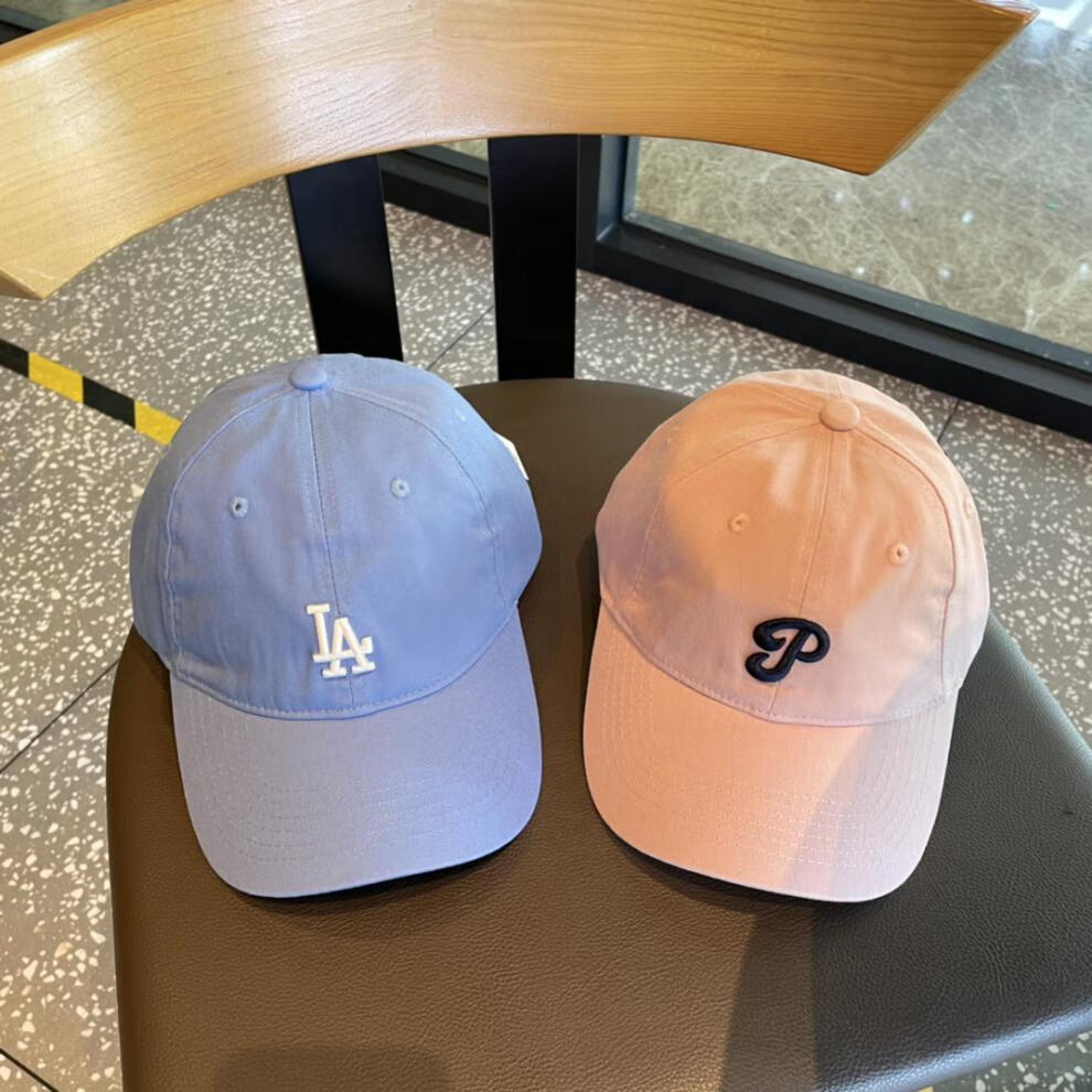 olo mlb小标鸭舌帽刺绣软顶男女弯檐帽子cp77橡皮粉鸭舌帽棒球帽 橡皮