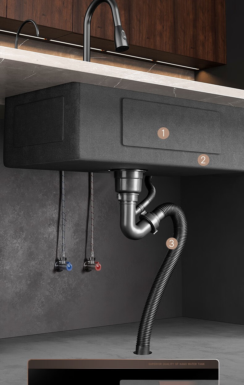 toto 不锈钢黑纳米大单槽水槽手工加厚厨房台下盆洗菜盆洗碗池套装304