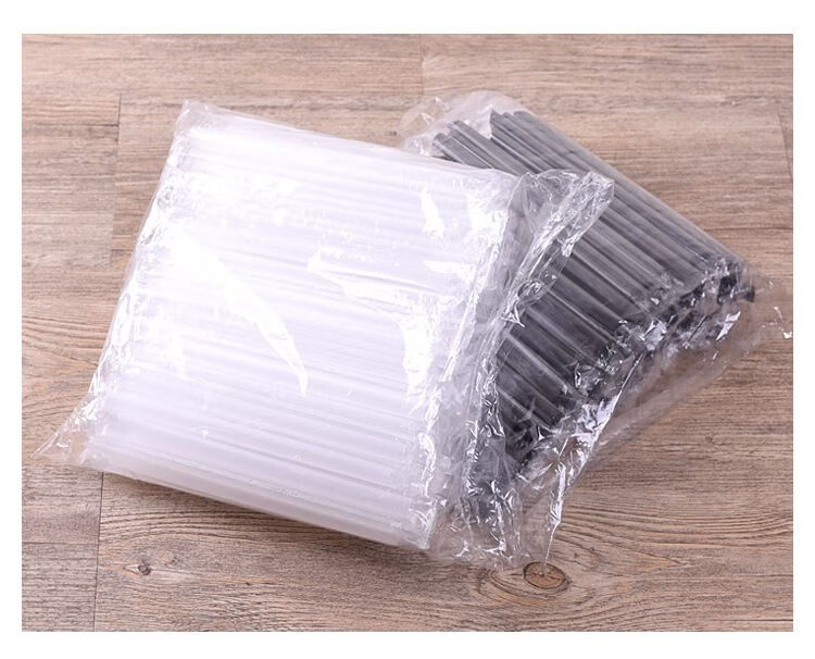 78一次性透明单支膜独立包装珍珠奶茶沙冰黑色艺术粗细饮料吸管 19