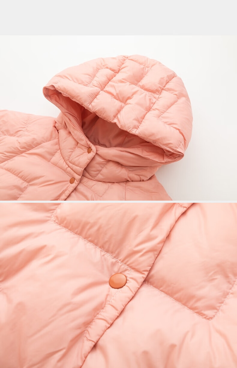 M.Latin Children's down Jacket, Winter 2024 New Style, Girls' Fleece Coat, Coral Pink, 150cm 14