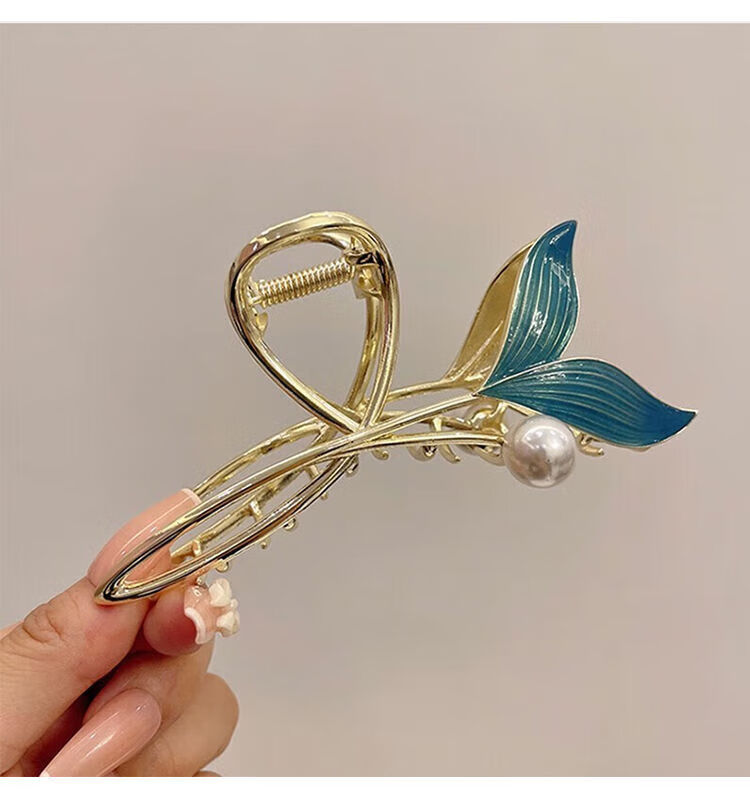 Dijing Hair Clip, High-End Hair Accessory for Women, 2026 New Style Wheat Ear Shark Clip, Back of Head Clip, Birthday Gift for Girlfriend 7