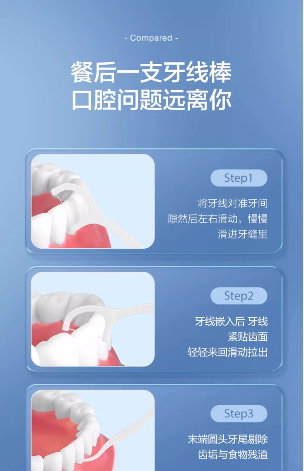 皓苏盒装牙线50支装 【加长口爆款10盒500支口碑碑爆款】10盒500支详情图片4