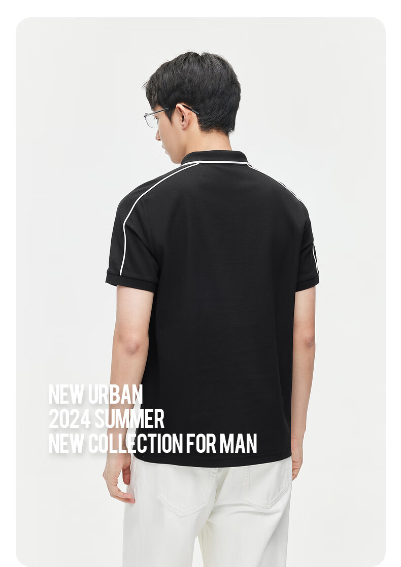 GXG Men's Clothing, 2024 Summer New Arrival, Contrasting Color Embroidery Casual Short-Sleeve Polo Shirt for Men, Khaki Color, Size 180/XL 4
