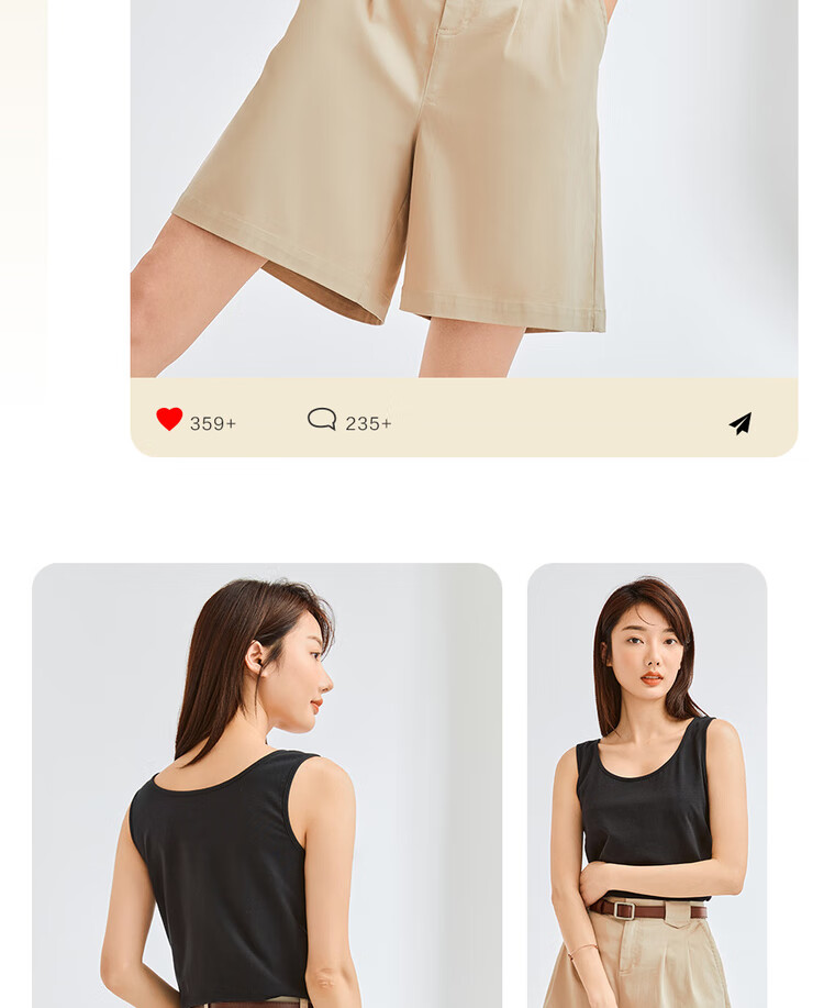 Giordano Sleeveless T-Shirt for Women, Basic Style, Knitted Elastic Cotton, Solid Color, Slim Fit, Round Neck Tank Top, 05323250 15