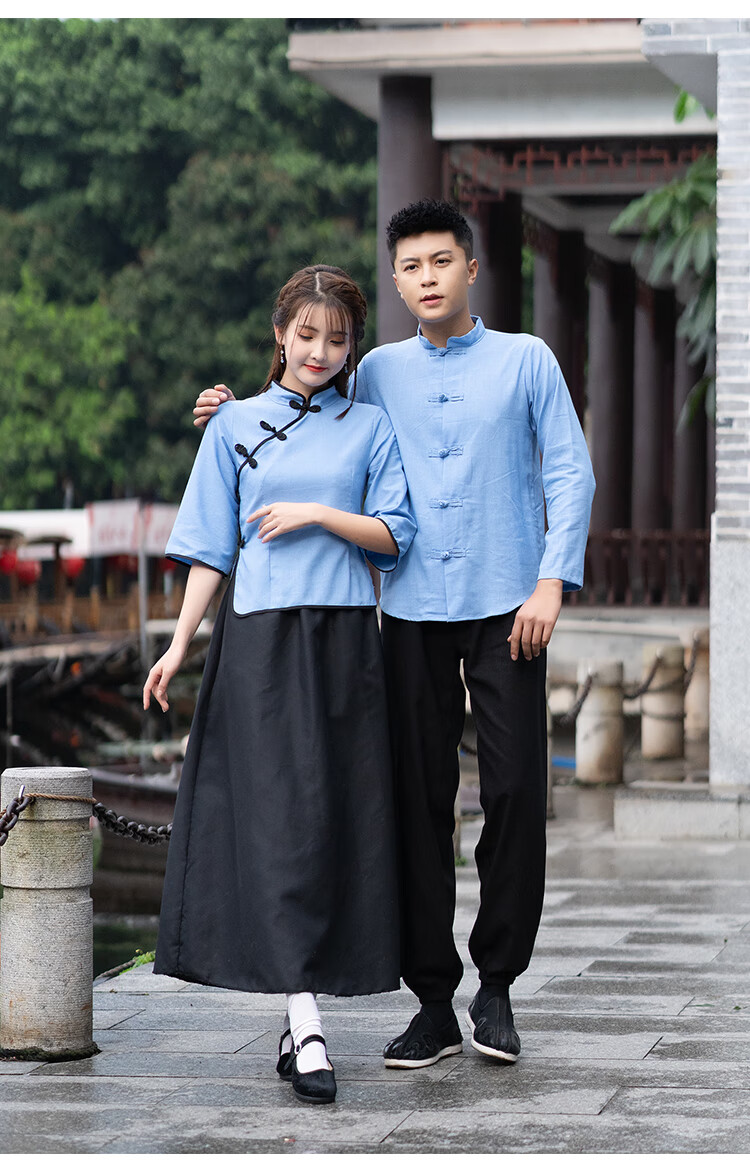 裳厢记民国学生服 民国学生装女五四青年装民国风女装中山装男班服