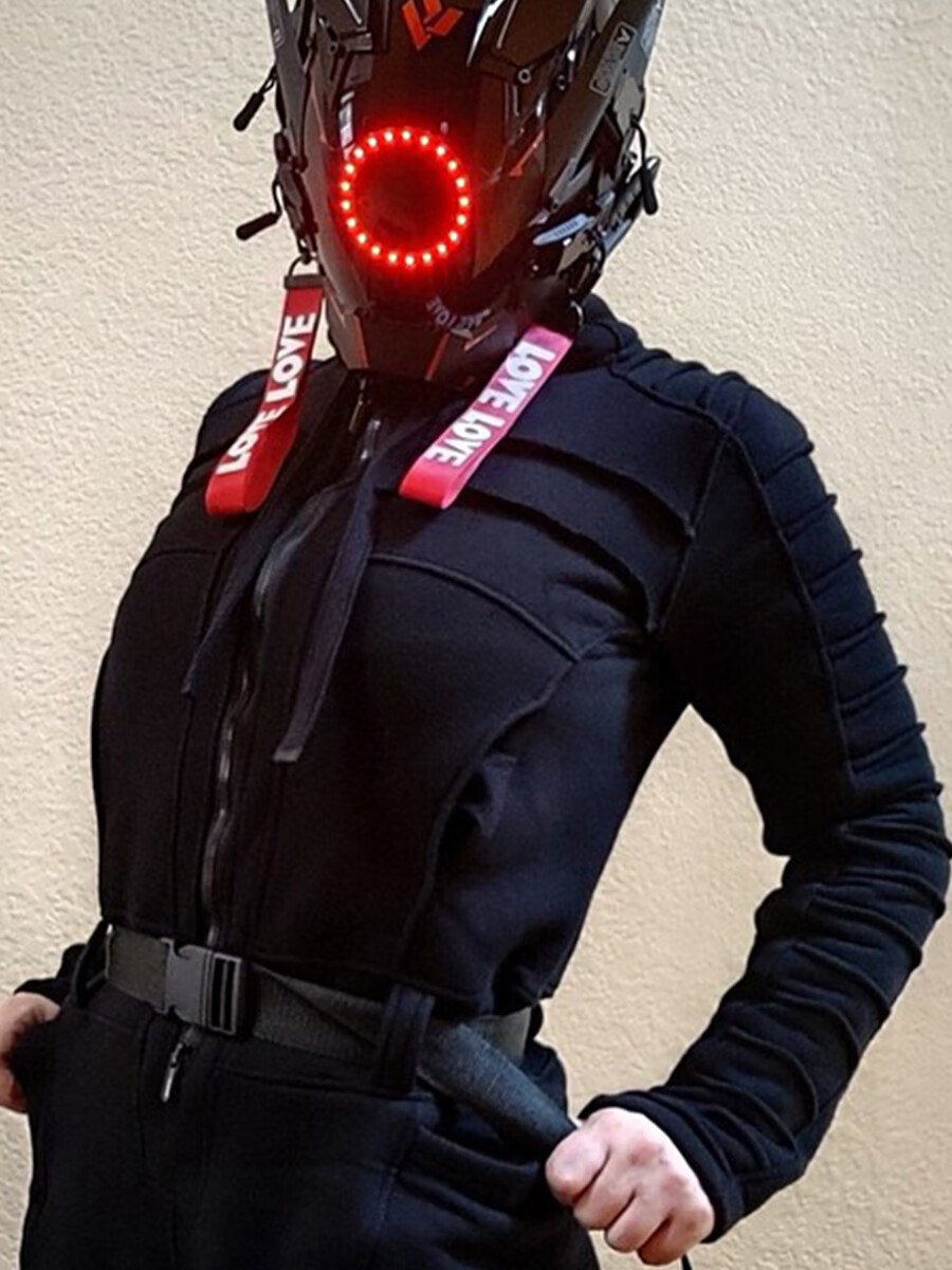 赛博朋克机械面具赛博朋克面具cos角色扮演道具机械风全脸面罩街拍