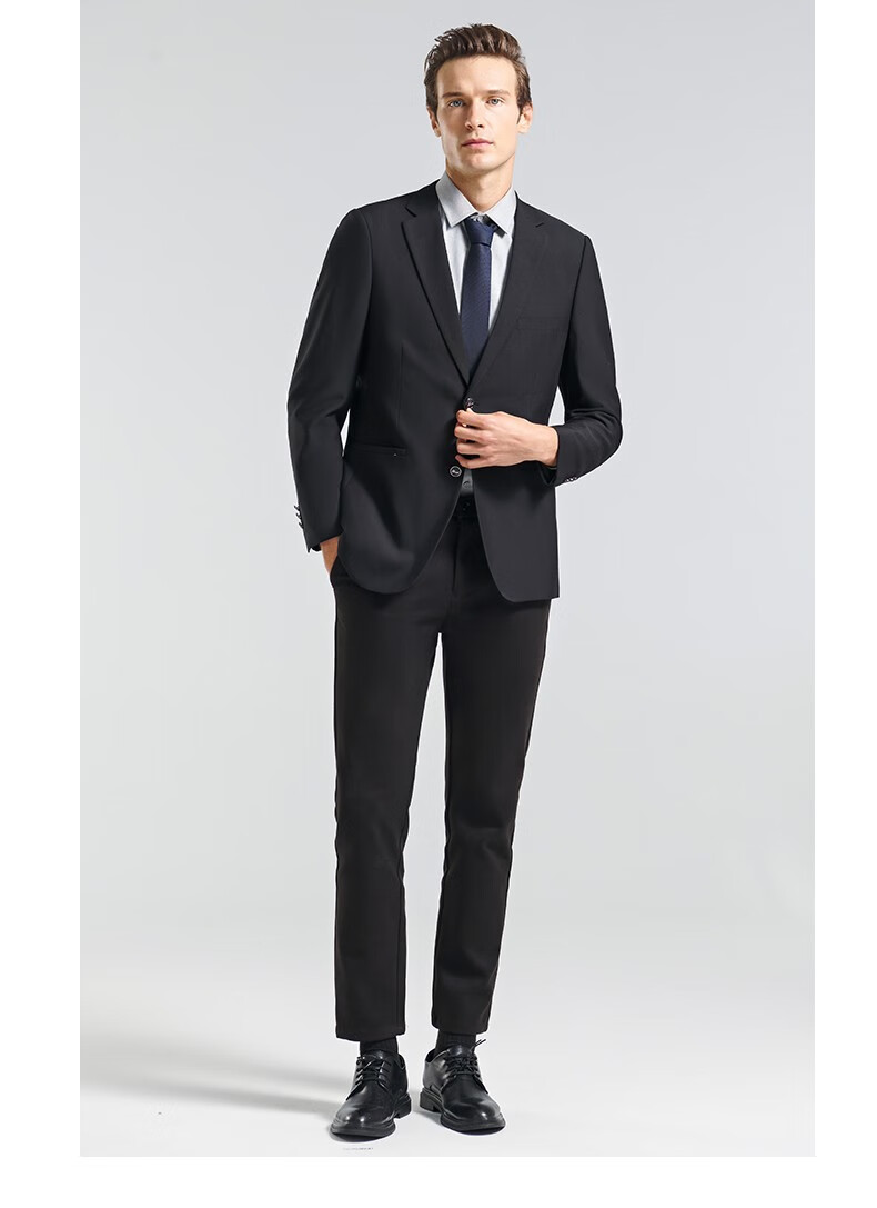 SHANSHAN Men's Suit Jacket for Spring And Autumn, Solid Color Two-Button Wrinkle-Resistant Professional Formal Wear Business Casual Blazer 14