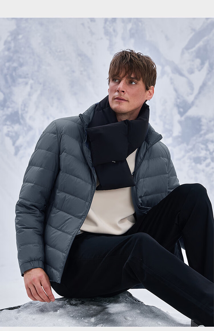 HLAHLA Lightweight Ribbed Down Jacket for Men [90% High-Quality Down] Graphene Men's Winter Coat 15