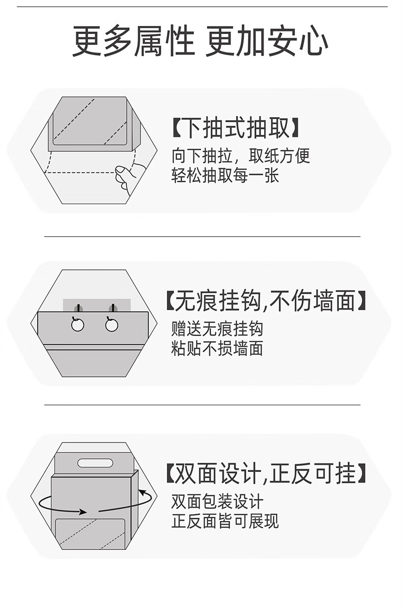 16，天微【優選直發】大槼格掛式抽紙紙巾衛生紙麪巾紙擦手紙加厚懸掛 1提