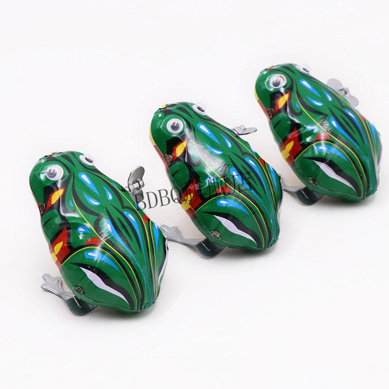 活眼跳蛙铁皮跳跳蛙发条玩具铁皮发条活眼青蛙复古玩具儿童礼品1个