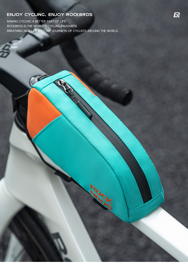 ROCKBROS Bicycle Bag Road Bike Front Frame Bag Top Tube Bag Saddle Bag Mountain Travel Cycling Gear Blue Orange 1