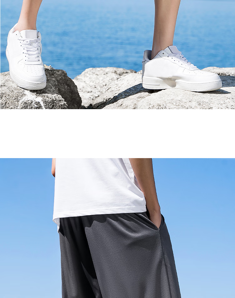 MINISO Men's Sports Shorts Summer Casual Loose Basketball Running Five-Point Ice Silk Shorts Z Dark Gray L 8