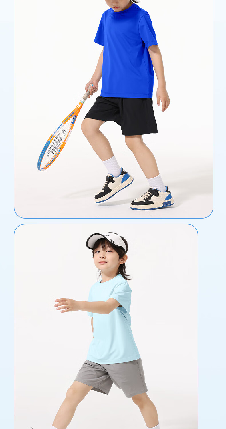 Jeanswest Boys' Summer 2026 Quick-Dry Short Sleeve T-Shirt and Lightweight Sports Shorts Set for Kids 3