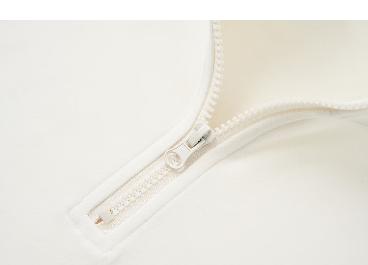 Demana [Cloud Feel Derong] Autumn Simple Style Half-Zip Stand Collar Straight Loose Small Size Sweatshirt for Women 5