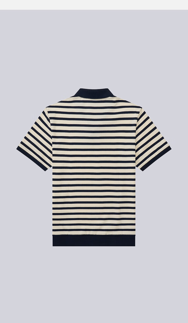 HAZZYS Men's Summer Color-Block Striped Casual Short Sleeve Polo Shirt ASTZE0BBE38 6