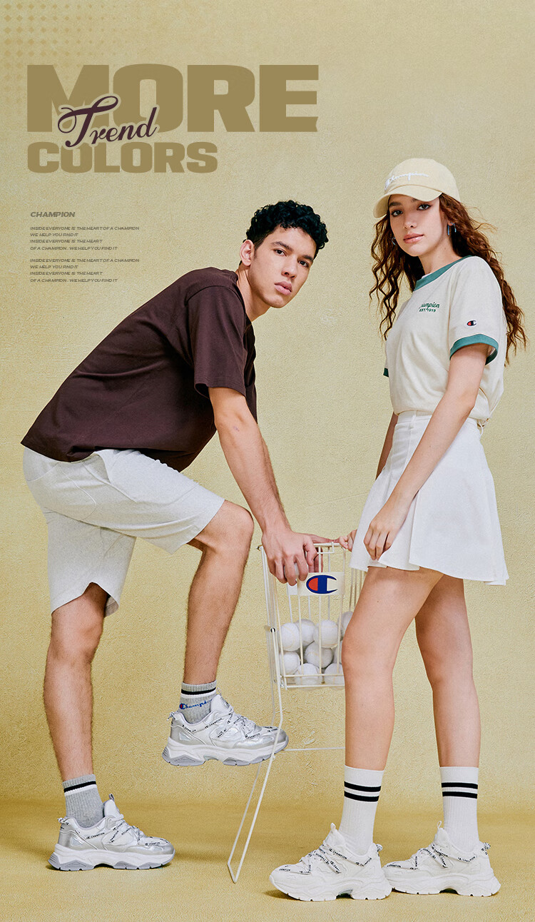 Champion American Dad Shoes for Women And Men, Casual Fashion Korean-Style Thick-Soled Height-Increasing Dad Shoes 24FWC12 Deep Silver 6