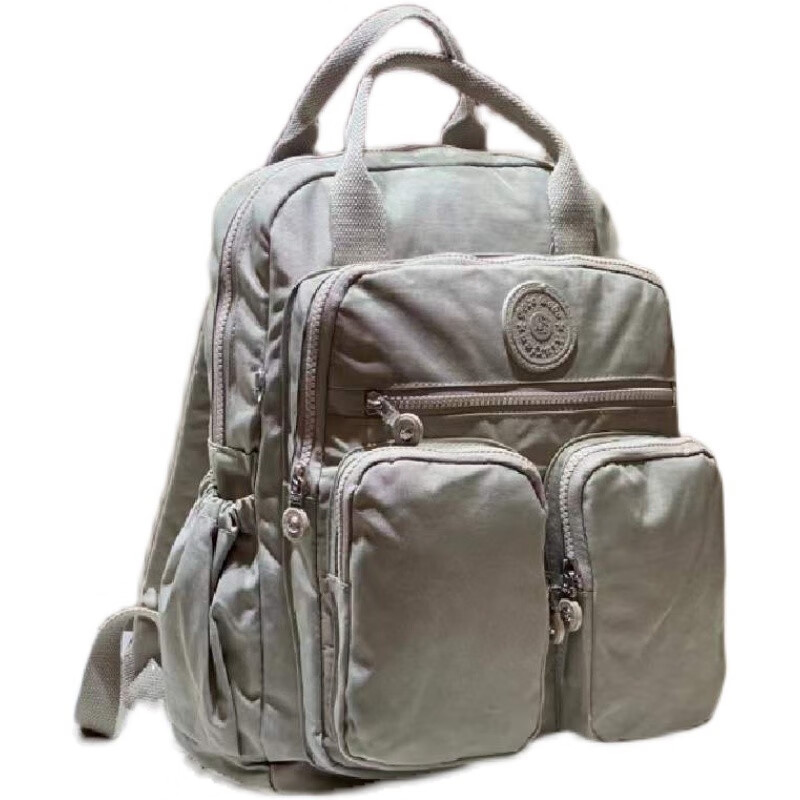 jiademan博卜日本女休闲双肩包轻便尼龙多口袋防水旅游小背包放14寸