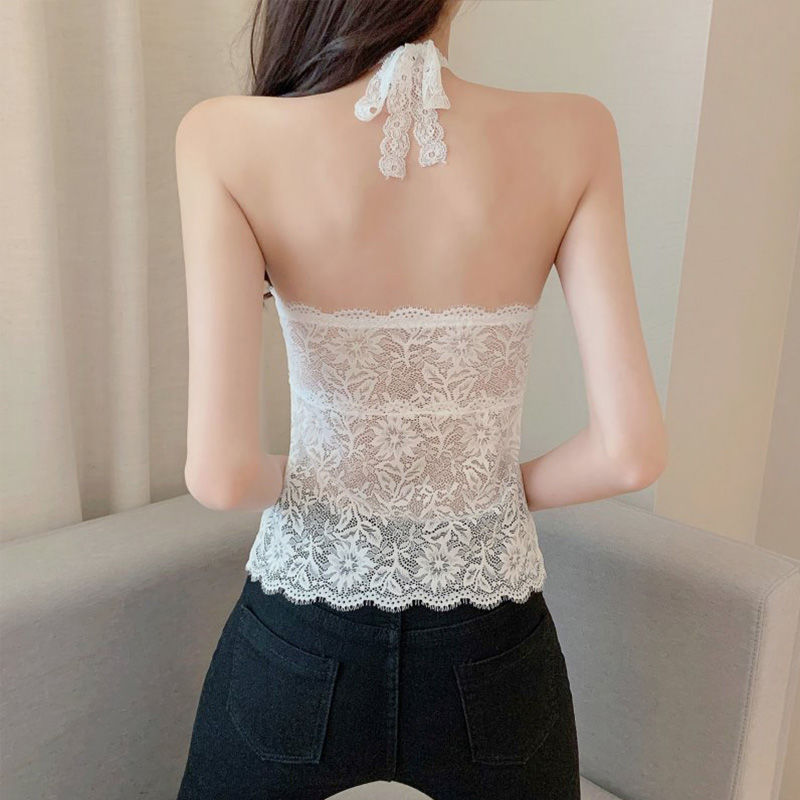 黑色吊带背心女外穿带胸垫内穿打底防走光裹胸蕾丝美背内衣新款 【666