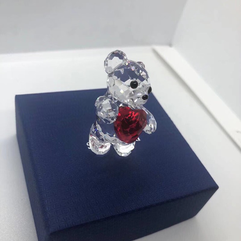 swarovski施华洛世奇仿水晶摆件kris小熊车摆收藏礼物送女友儿童生日