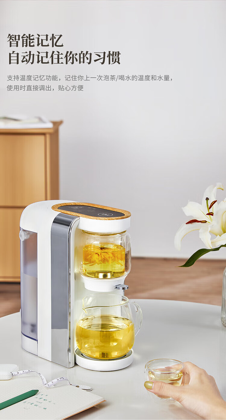 Mingzhan [Mid-Autumn Festival Gift] Health Pot Tea Maker Electric Kettle Teapot Mini Glass Flower Tea Pot Fast Heating Desktop Tea Machine Electric Water Boiler Tea Maker MZ-1151 14