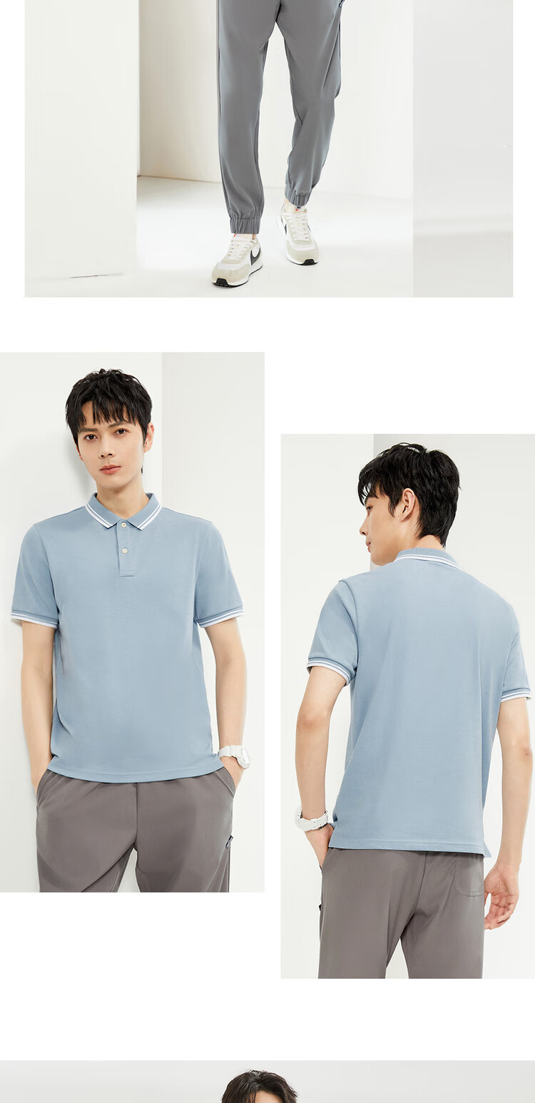 Giordano Men's Short-Sleeve Polo Shirt, Summer High-Tech Quick-Dry, Contrasting Color Pique Fabric, Lightweight Collared Top, 01014387 11
