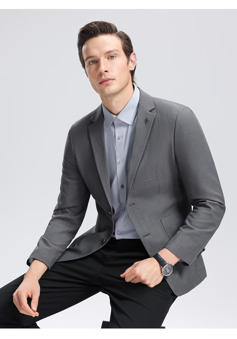 SHANSHAN Men's Spring Casual Simple Versatile Business Fashion Suit Jacket Professional Commuter Blazer Single-Breasted 16