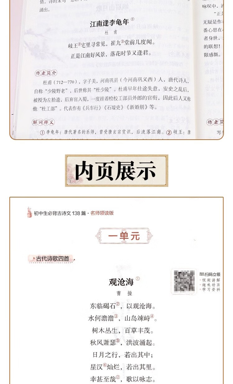 【严选】初中必背古诗文138篇文言文一本通全解文言文解读完全全解一本通完全解读中学生初一二三 初中生文言文全解一本通详情图片6