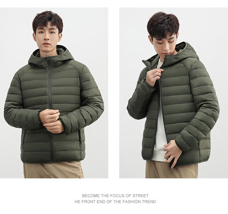YAYA down Jacket for Men, Autumn And Winter Warmth, Solid Color Short Hooded Style, Unisex Lightweight down Coat, Suitable for Young And Middle-Aged Outdoor Activities 9