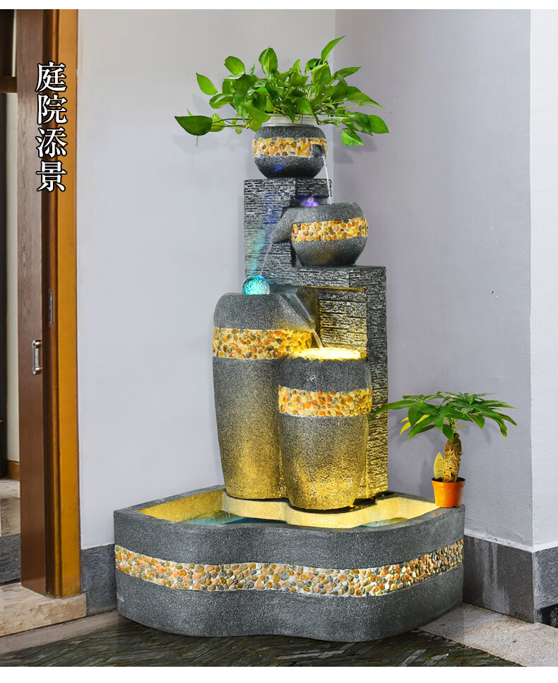 璐之阙轻奢高端流水循环喷泉客厅办公室阳台茶壶景观装饰球酒店会所