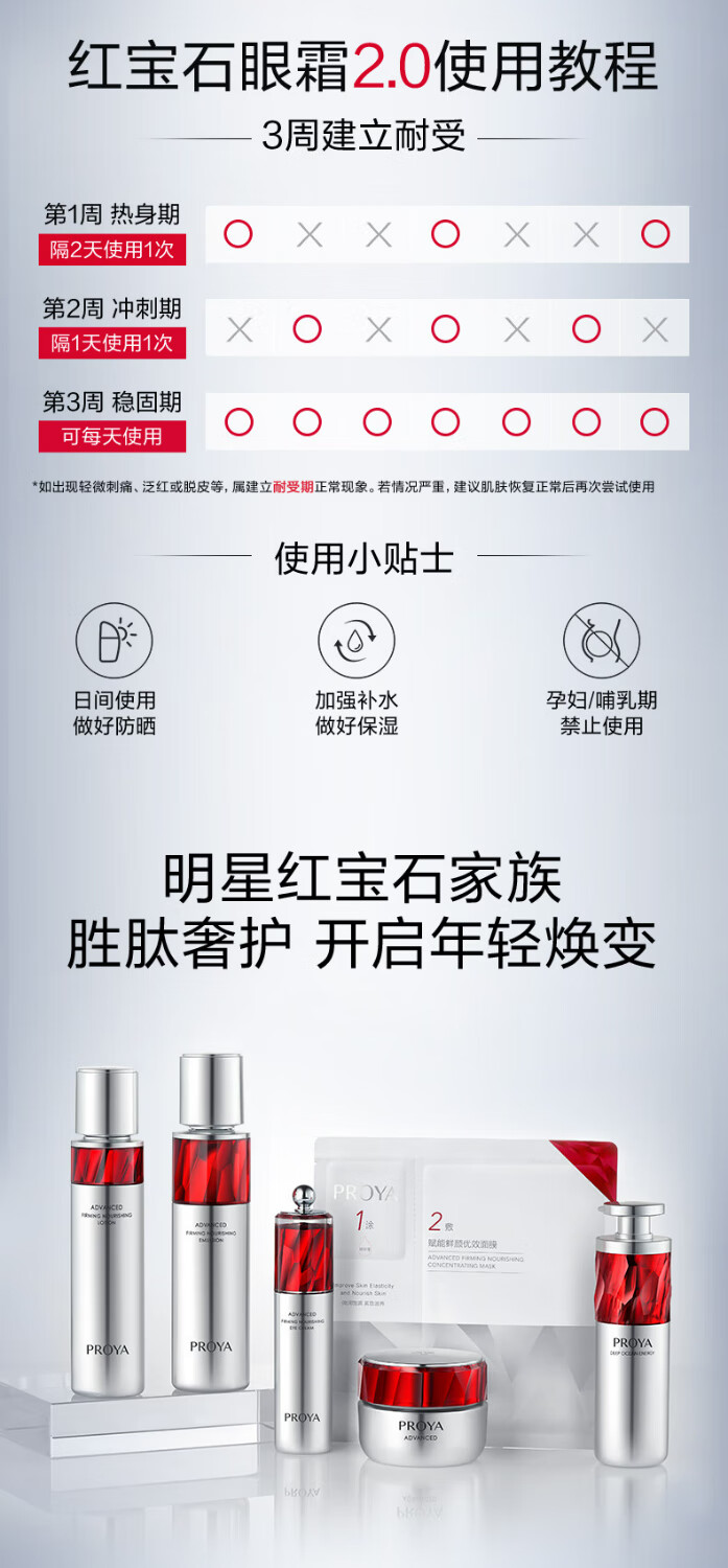 珀莱雅红宝石冰陀螺眼霜2.0 淡纹抗皱 护肤品生日礼物 生日礼物 【速褪眼纹】红宝石眼霜20g