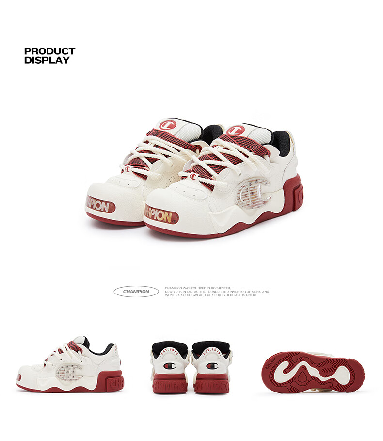 Champion American Champion Sneakers for Women And Men, Trendy Fashionable Thick-Soled Height-Increasing Casual Puffy Bread Shoes 24FWT03 21
