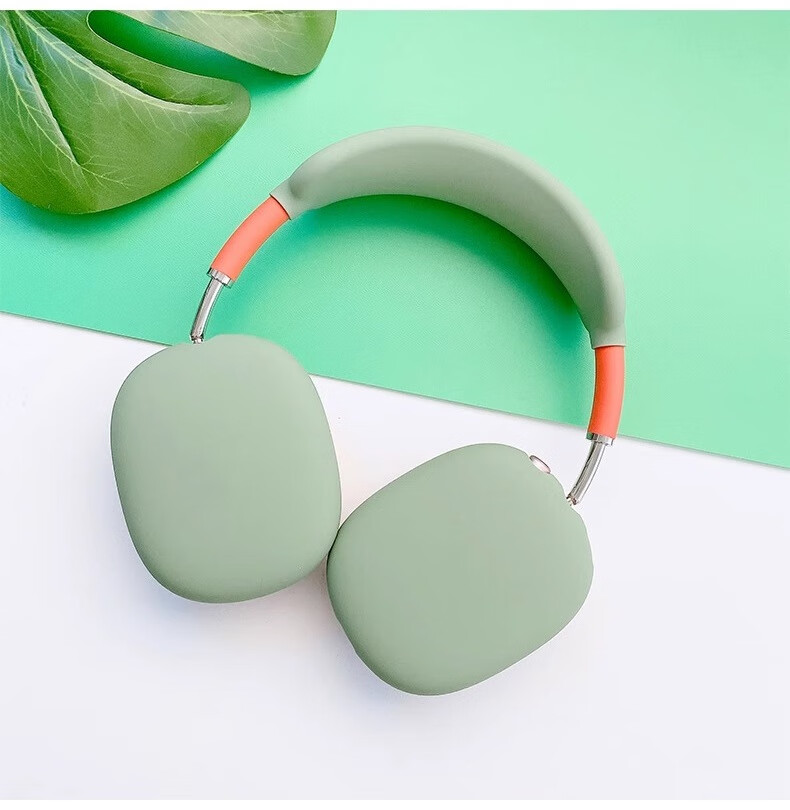PENGGU Earphone Protective Case for Apple AirPods Max, Silicone Ear Tips, Headband Rubber Protection, Anti-Scratch Wear-Resistant Soft Cover, Silver Gray 6