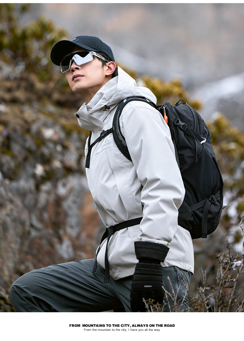 拓路者（Pioneer Camp）游耐磨登山硬壳防风爬山隼冲锋衣东丽男春秋季新款户外防水防风硬壳登山服耐磨爬山外套 黑色-单冲无内胆 L详情图片14