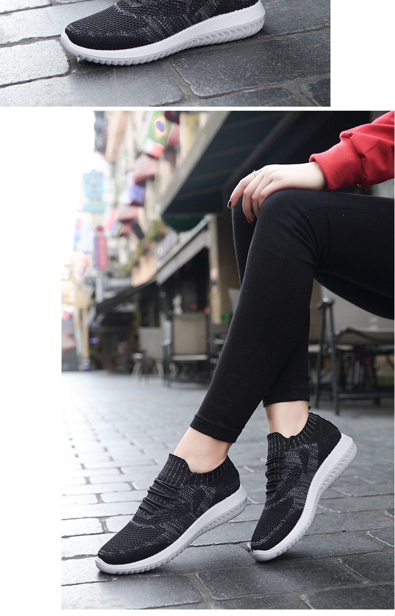 福来红弹力袜子鞋女春秋季透气网面中老年妈妈休闲运动鞋老北京布鞋女