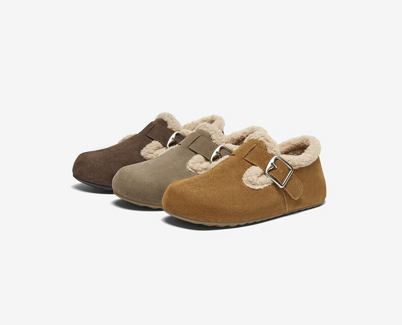 Basto 24 Winter Casual Retro Birkenstock Flat Round Toe Women's Shoes BG195DM4 Camel 37 3