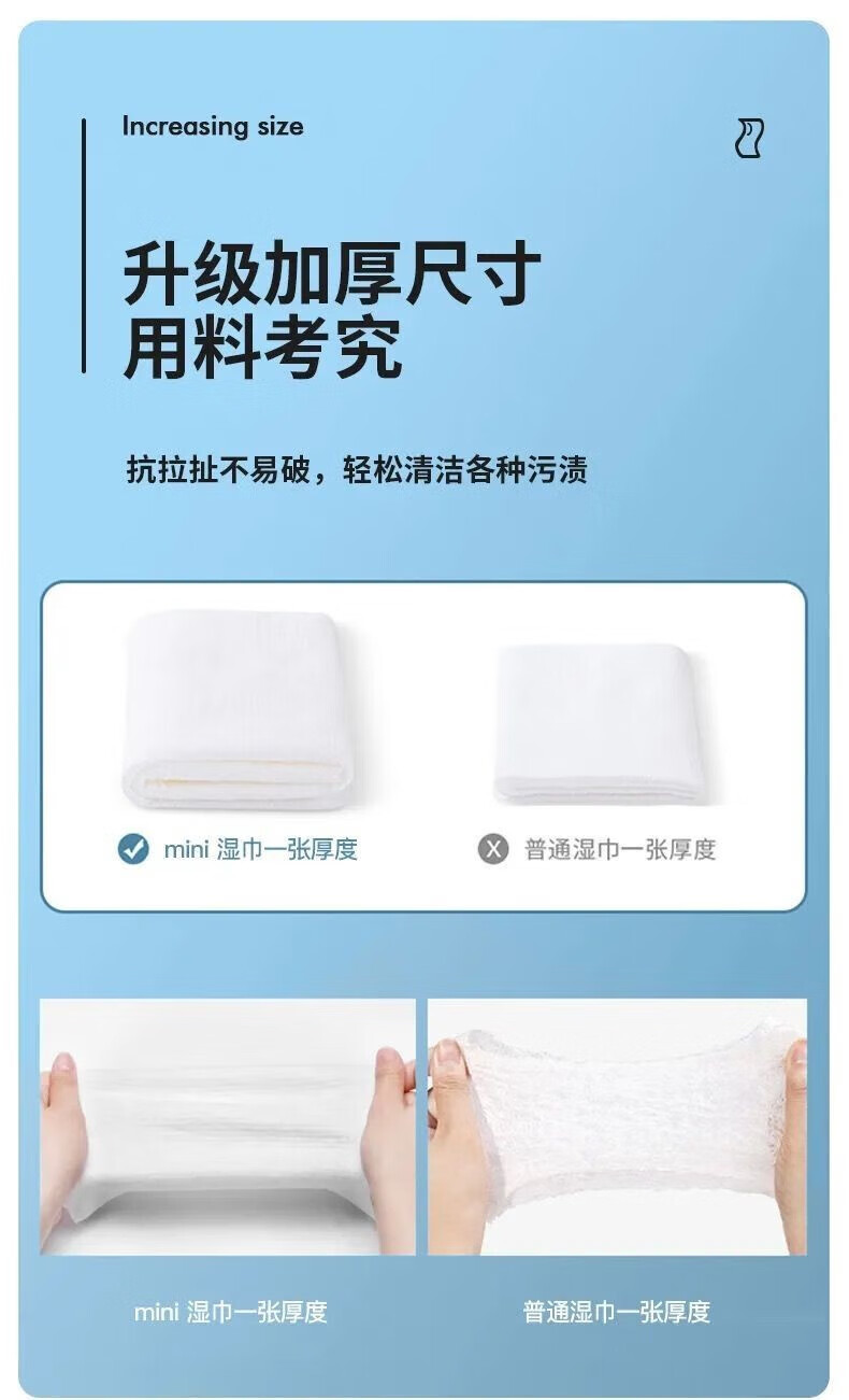 菲脂美妆工具 迷你小包手口湿巾随身便携湿巾婴儿独立包装 款式随机发 2提【16包】