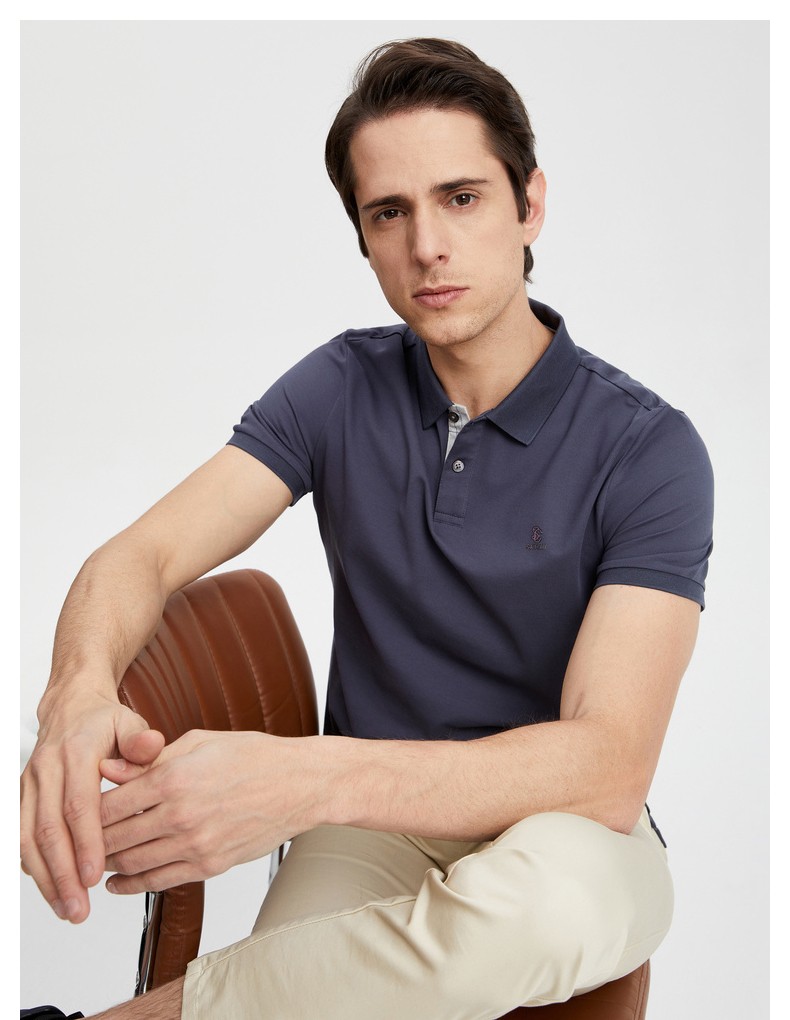 satchi沙驰男装男士短袖polo衫2022夏季新款商务休闲桑蚕丝翻领易打理