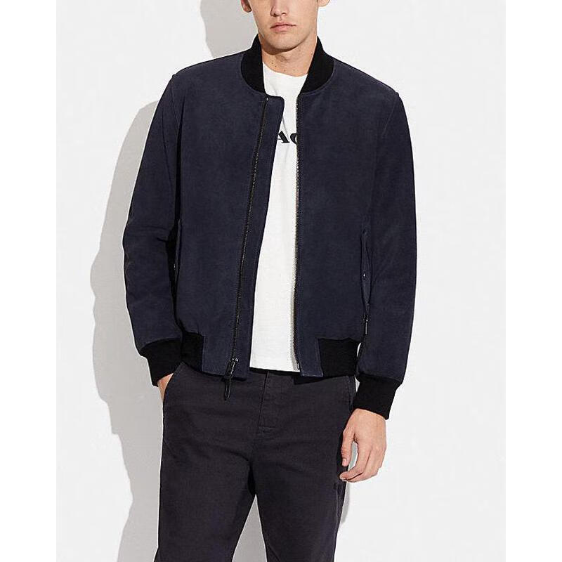 蔻驰(coach) 奢侈品男装bomber系列麂皮户外休闲夹克棒球服cb667uhl