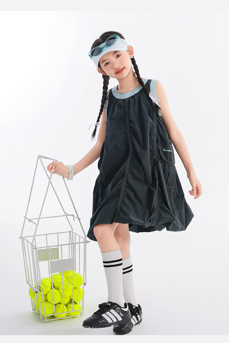 BANDOCIN Girls' Summer Pleated Dress, Lightweight And Breathable, for Older Children, 2026 New Style, Cloud Purple, Size 130 9