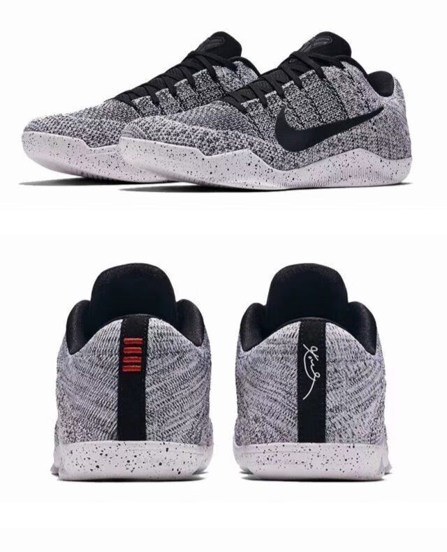 科比11代篮球鞋nba全明星气垫战靴耐磨防滑减震轻便低帮运动鞋 黑白