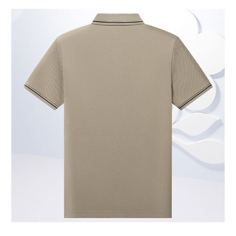 MONTAGUT 100% Long-Staple Cotton Polo Shirt Short Sleeve Summer Men's Collared Casual Versatile T-Shirt, Dawn White, L/50 6