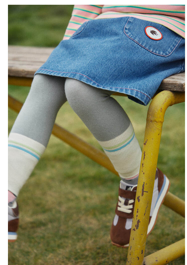 Papa Spring Children's Leggings Socks for Girls, High Elasticity Skin-Friendly Color-Block Versatile Stylish Trendy Outer Wear 9