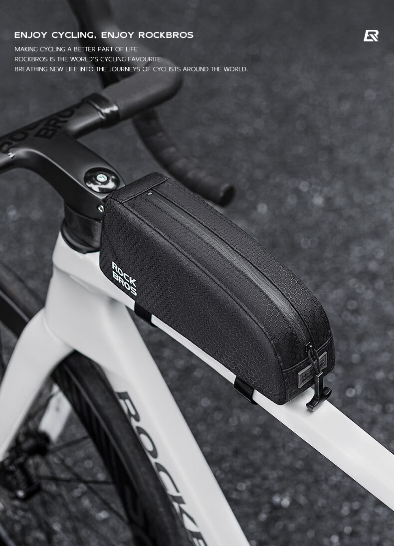 ROCKBROS Bicycle Handlebar Bag, Narrow Edge Bag for Road Bikes And Mountain Bikes, Front Bag for Cycling Equipment, Black 1