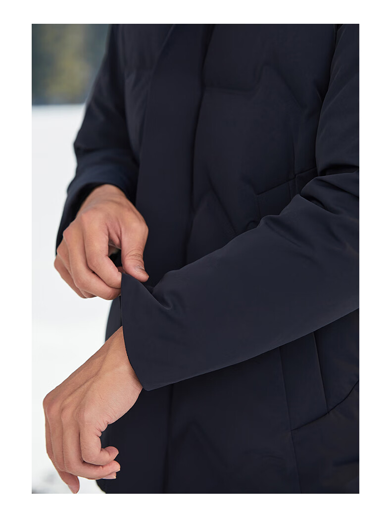Goldlion GY Men's Thickened Warm Detachable Hood Mid-Length Down Jacket DGH0226-MK123 Navy XL 3